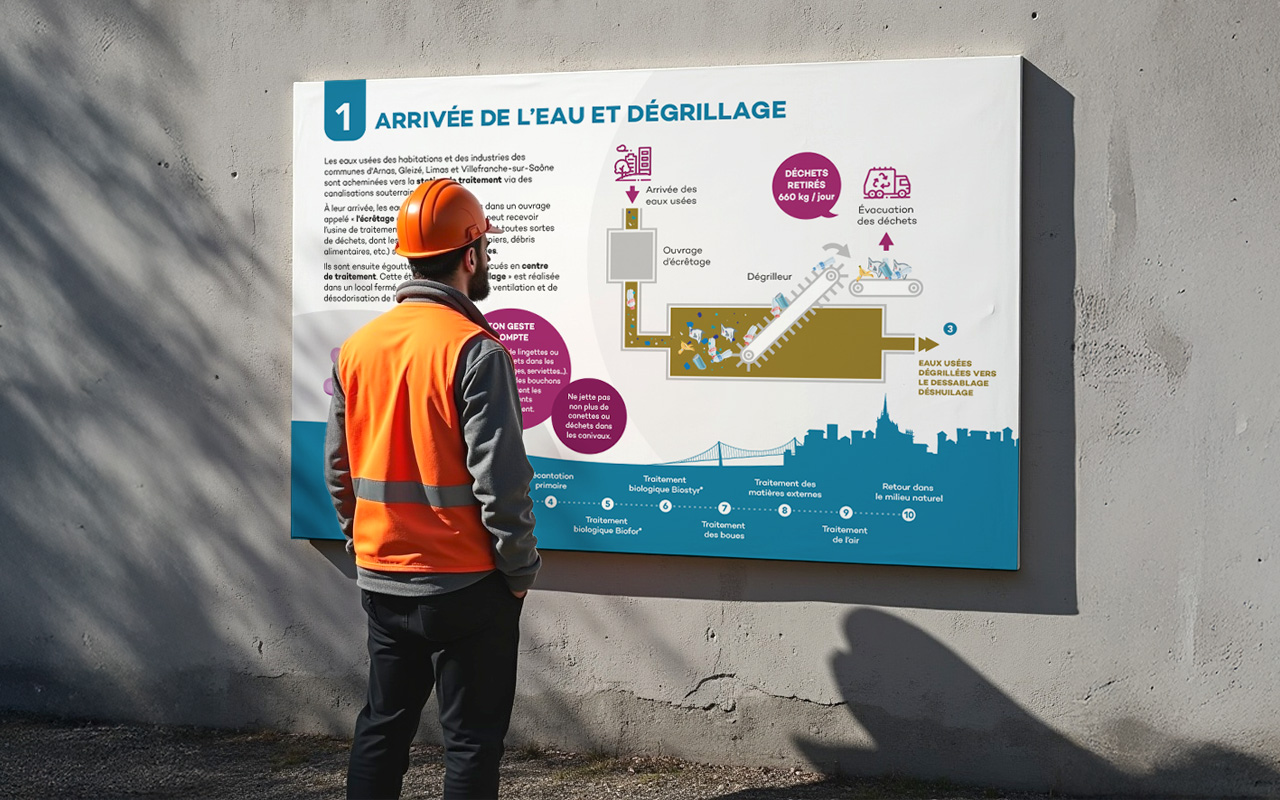 panneau STEP étape dégrillage